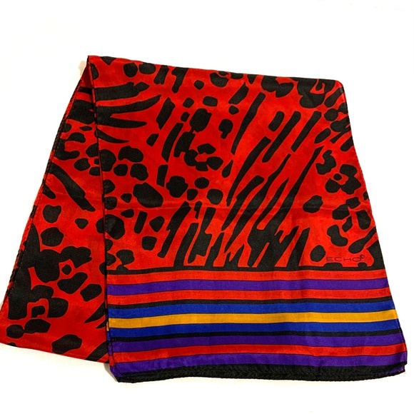 Scarf by ECHO Rectangle Vintage, Handbag Tie - Picture 2 of 6